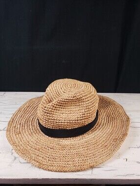 J. Crew Raffia Straw Hat in Natural Small-Medium OS